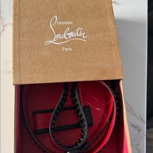 Christian Louboutin Black and Red Spiked Belt